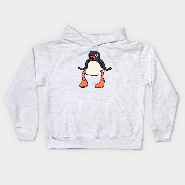 surprised pingu noot penguin meme Kids Hoodie by mudwizard